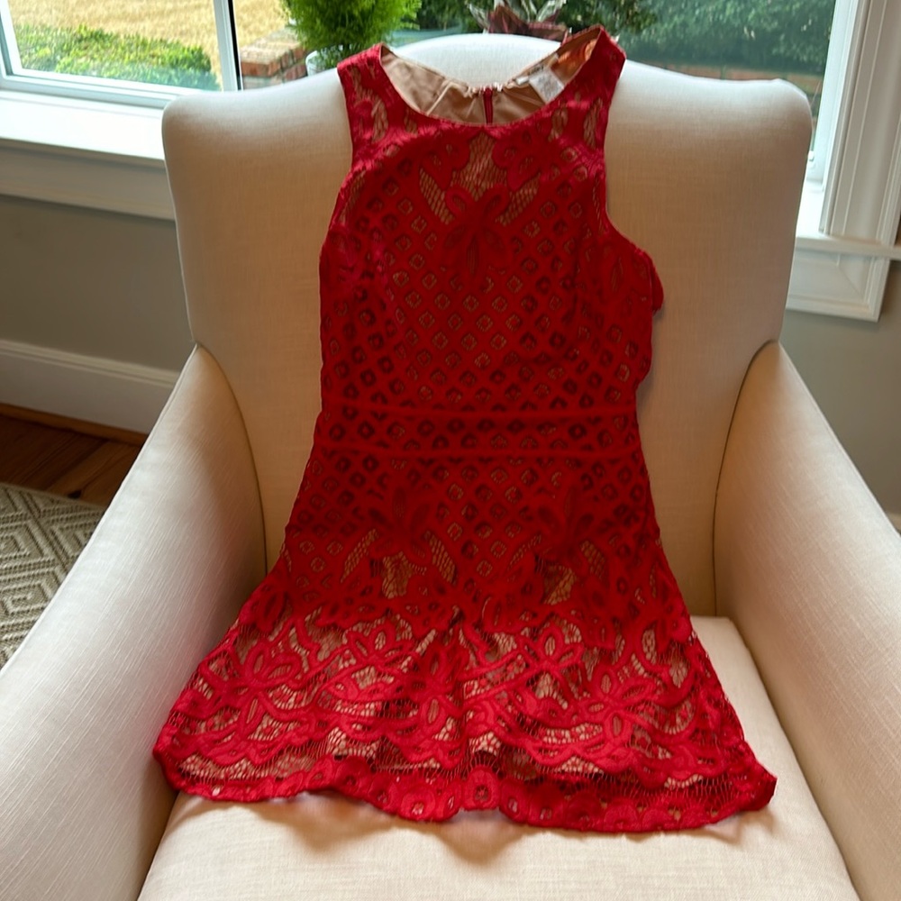 Tags on, red Esley dress, small